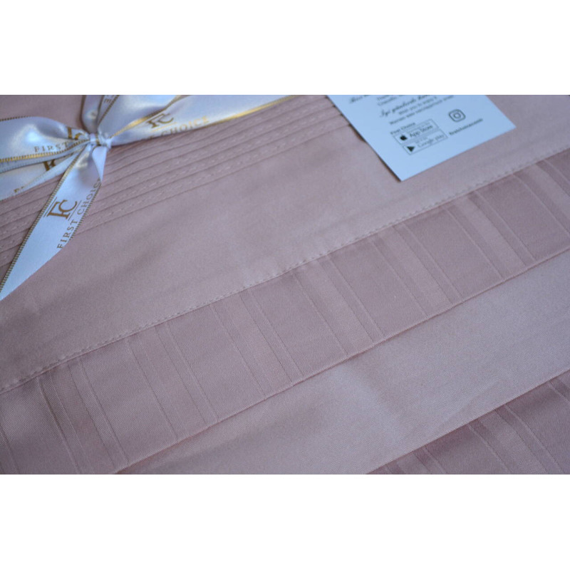 Комплект постільної білизни First Choice Deluxe Satin євро пудра