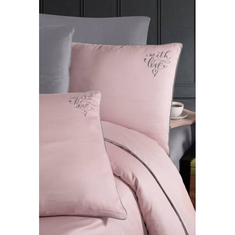 Комплект постільної білизни First Choice Deluxe Satin євро пудровий