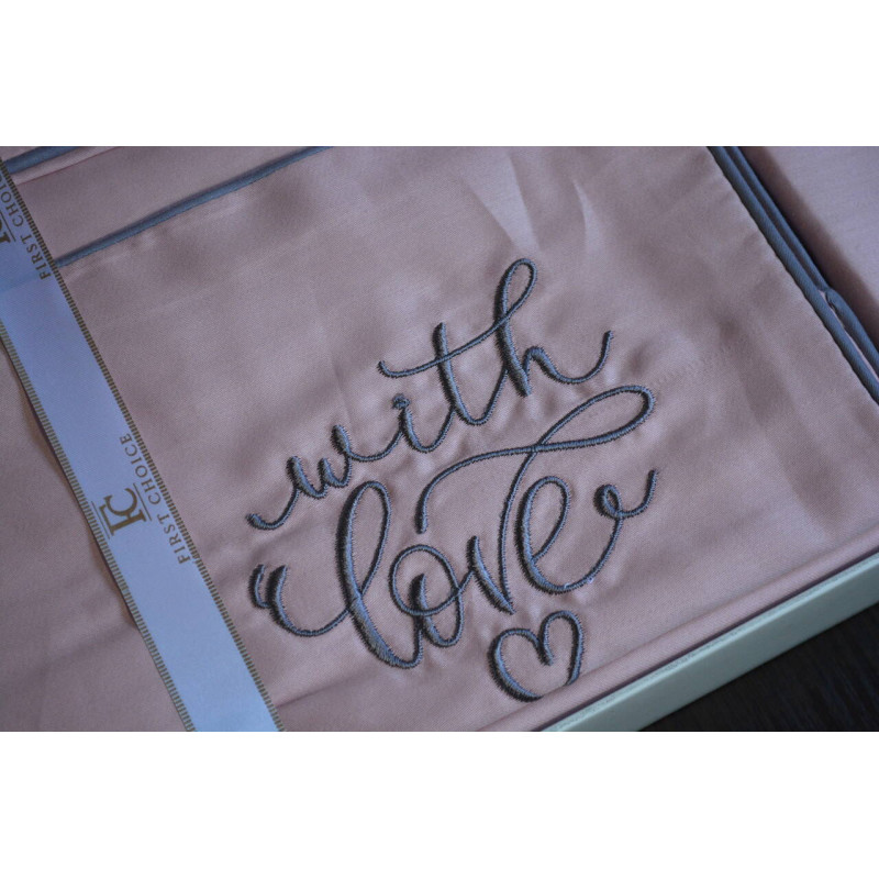 Комплект постільної білизни First Choice Deluxe Satin євро пудровий