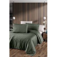 Комплект постільної білизни First Choice Deluxe Satin євро сатин зелений