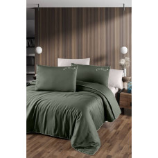 Комплект постільної білизни First Choice Deluxe Satin євро сатин зелений