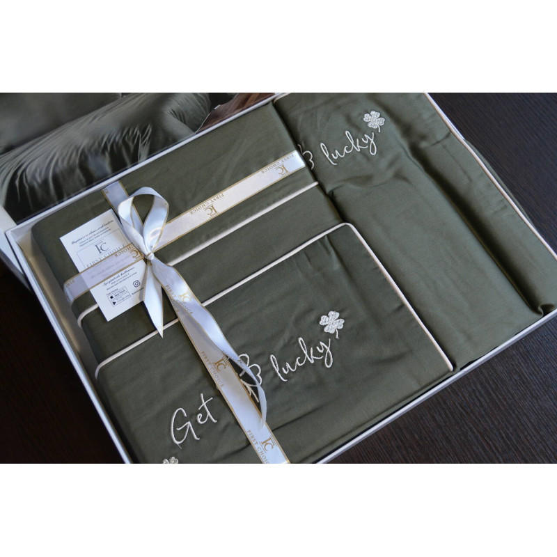 Комплект постільної білизни First Choice Deluxe Satin зелений