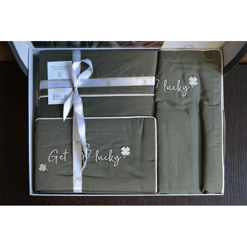 Комплект постільної білизни First Choice Deluxe Satin зелений