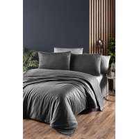Комплект постільної білизни First Choice Deluxe Satin євро антрацит