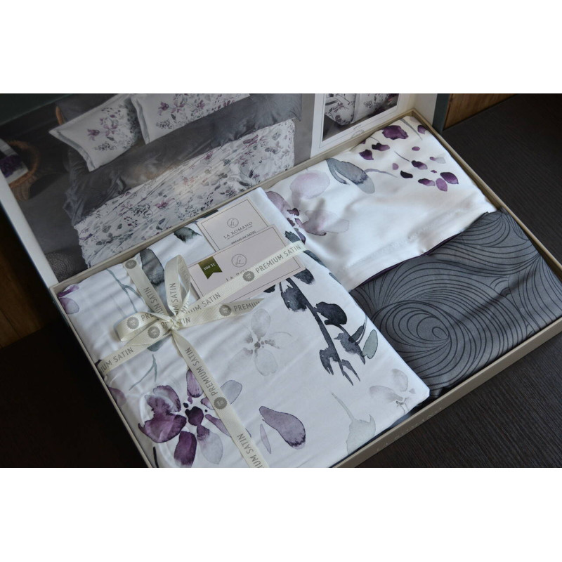 Комплект постільної білизни La Romano Delcina Grey з люкс-сатину