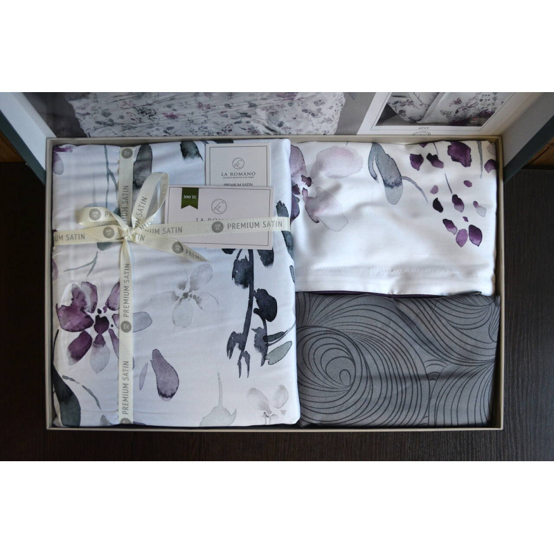Комплект постільної білизни La Romano Delcina Grey з люкс-сатину