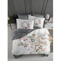 Комплект постільної білизни La Romano євро люкс-сатин Floral Grey