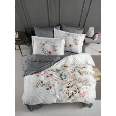 Комплект постільної білизни La Romano євро люкс-сатин Floral Grey