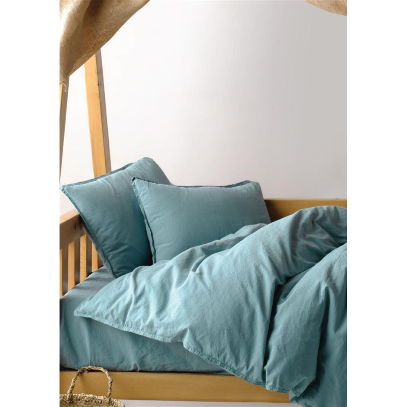 Дитяча постільна білизна Limasso Stonewashed Ranforce Mineral Blue
