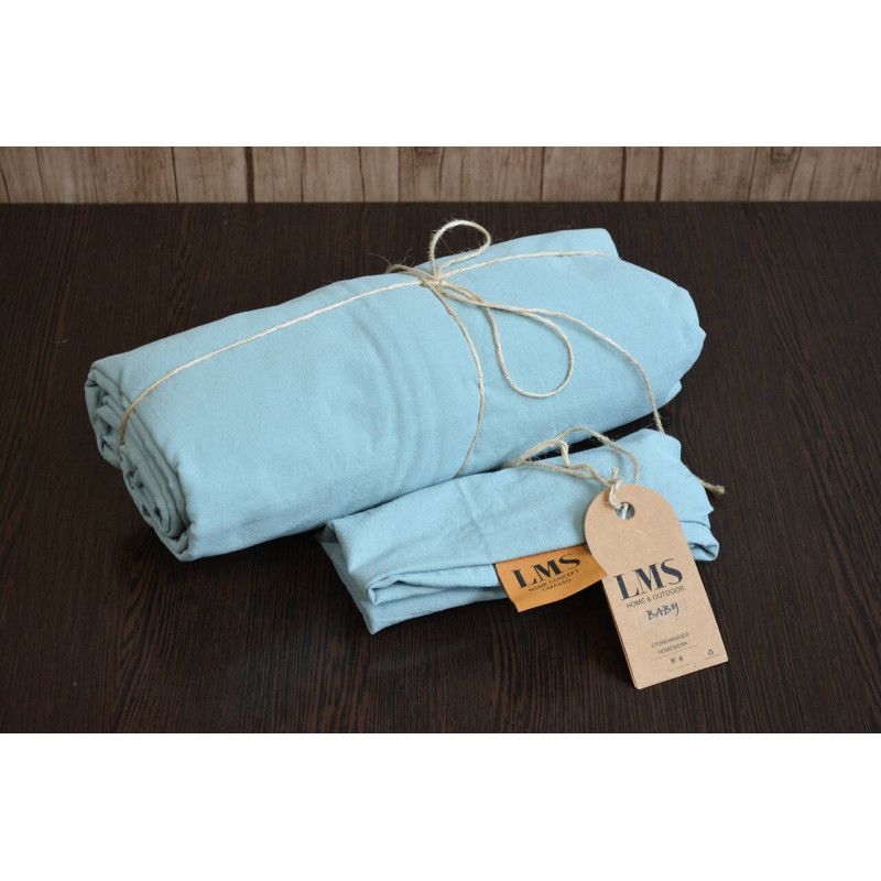 Дитяча постільна білизна Limasso Stonewashed Ranforce Mineral Blue