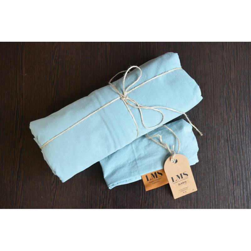 Дитяча постільна білизна Limasso Stonewashed Ranforce Mineral Blue