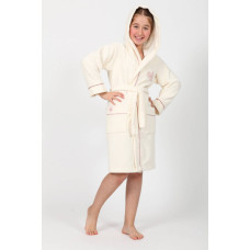 Підлітковий махровий халат Nusa кремового кольору 170-176