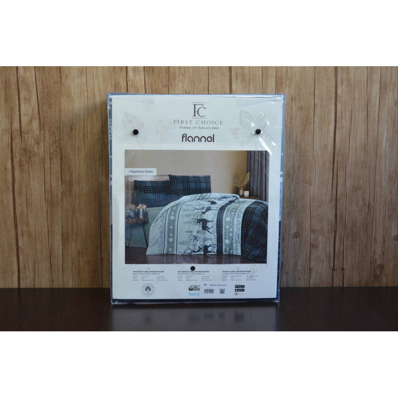 Комплект постільної білизни First Choice Flanel Happiness Green