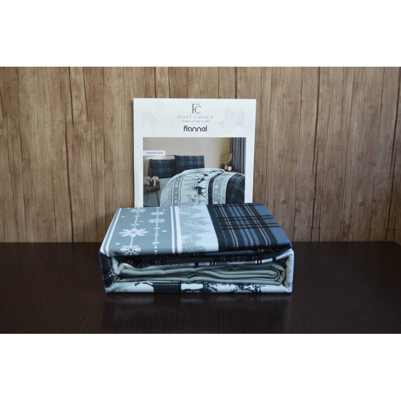 Комплект постільної білизни First Choice Flanel Happiness Green