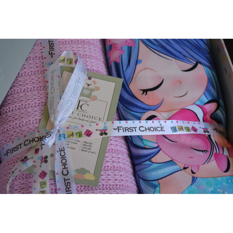 Дитячий комплект постільної білизни First Choice Baby Satin із пледом