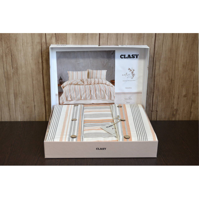 Комплект постільної білизни Clasy Native Series Velena євро