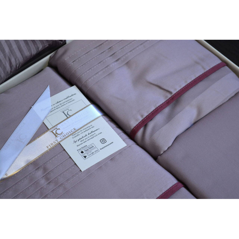 Комплект постільної білизни First Choice Deluxe Satin євро ліловий