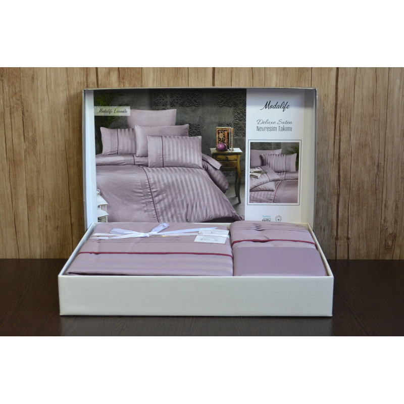Комплект постільної білизни First Choice Deluxe Satin євро ліловий