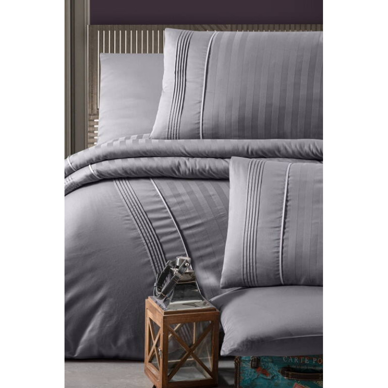 Комплект постільної білизни First Choice Deluxe Satin сірий