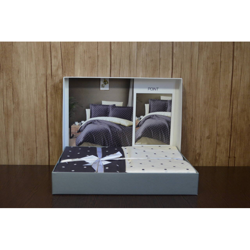 Комплект постільної білизни First Choice Cotton Satin Point Antracite