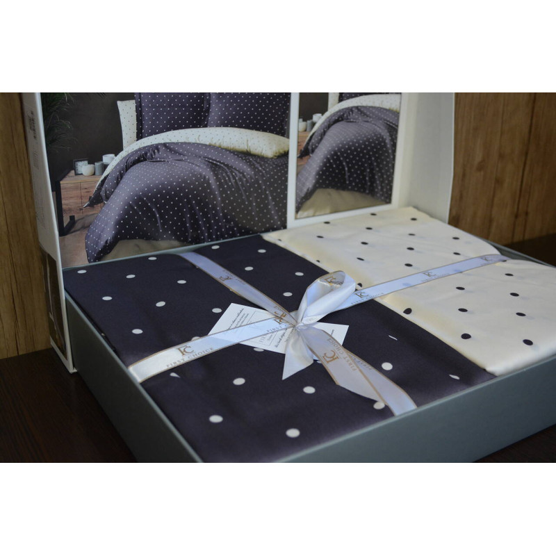 Комплект постільної білизни First Choice Cotton Satin Point Antracite