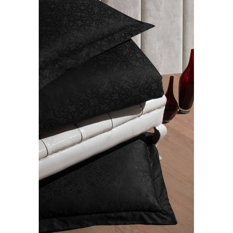 Комплект постільної білизни First Choice Jacquard Satin Lamone Black