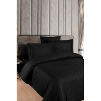 Комплект постільної білизни First Choice Jacquard Satin Lamone Black євро