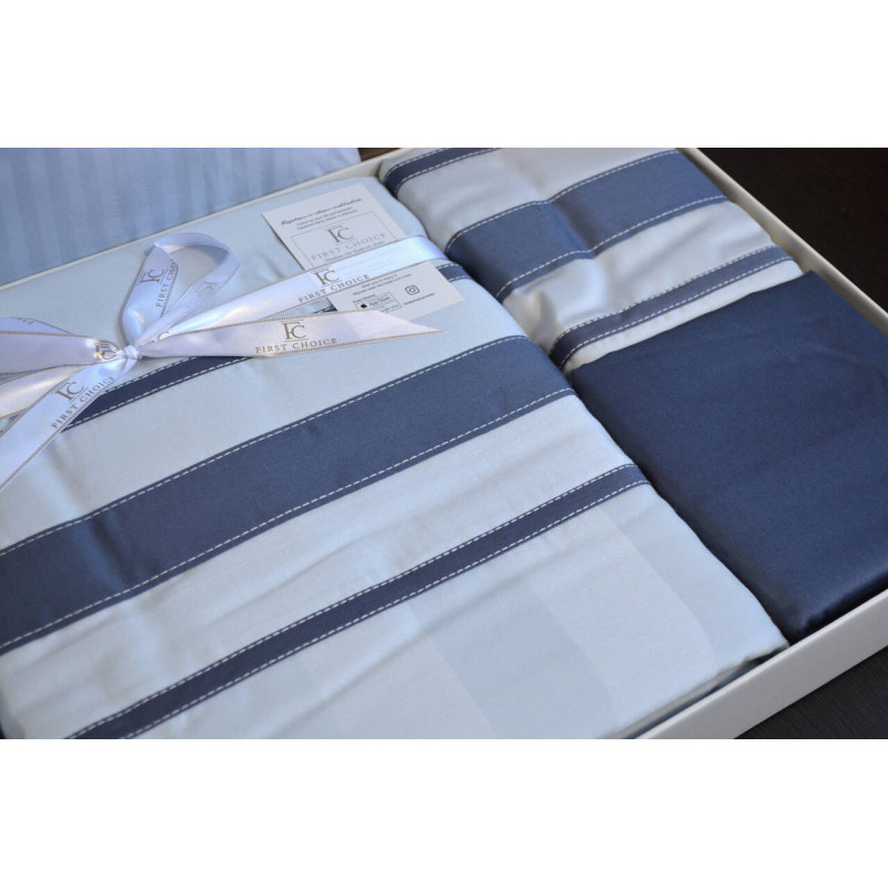 Комплект постільної білизни First Choice Deluxe Satin сірий євро