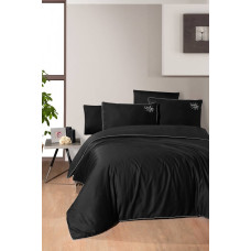 Комплект постільної білизни First Choice Deluxe Satin євро чорний
