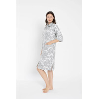 Сірий жіночий халат Nusa на блискавці з бамбукового волокна XL