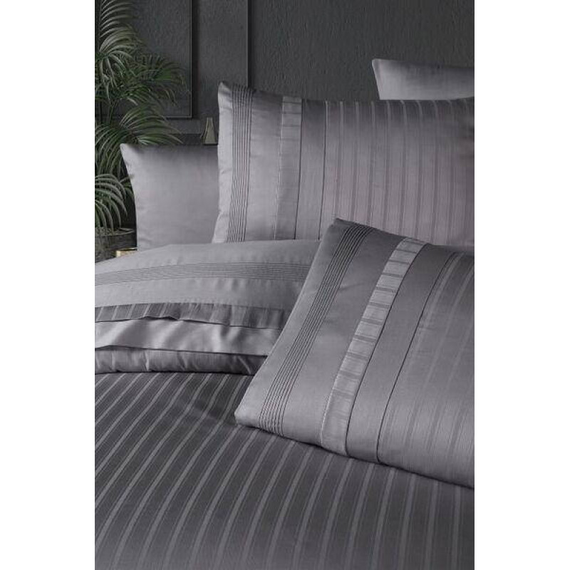 Комплект постільної білизни First Choice Deluxe Satin сірий євро