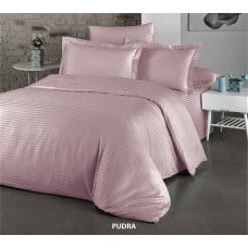 Комплект постільної білизни Kayra Cotton Shine Stripe Satin євро пудровий