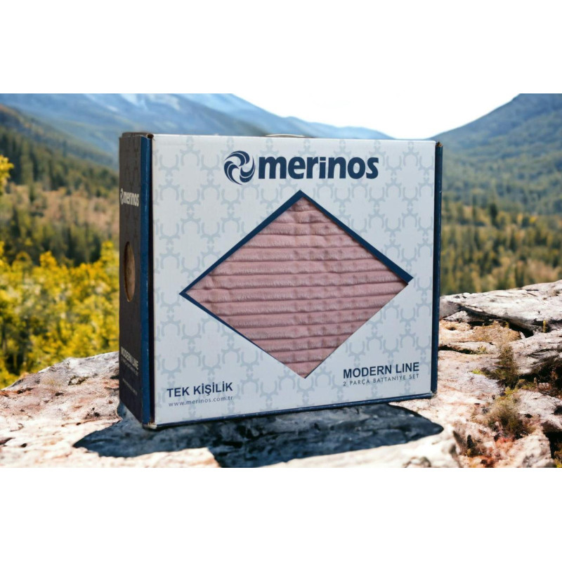 Покривало Merinos Modern Line полуторне світло-сіре з наволочкою