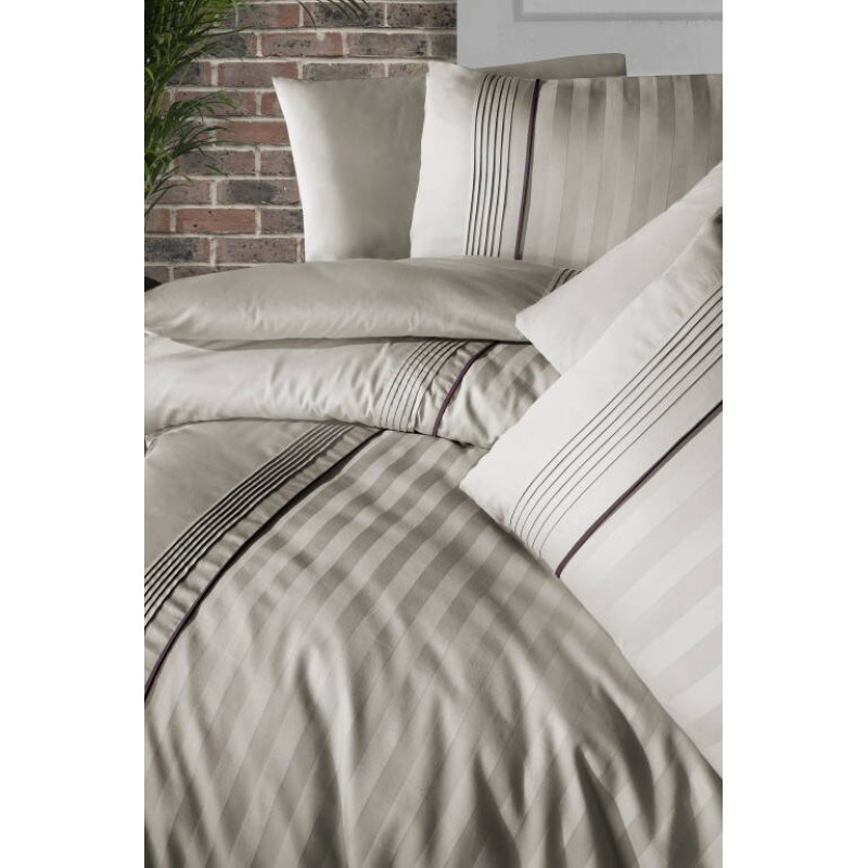 Комплект постільної білизни First Choice Deluxe Satin євро бежевий
