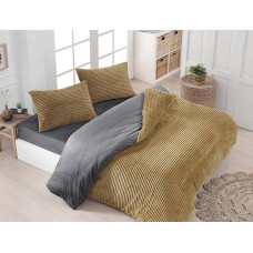 Комплект постільної білизни Merinos Eternity велюр євро оливковий