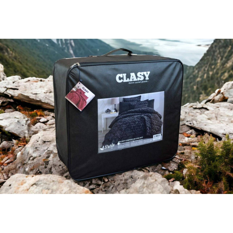 Полуторний комплект постільної білизни Clasy Wellsoft Perle на резинці