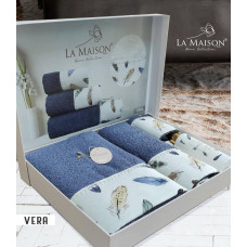 Подарунковий набір махрових рушників La Maison Vera Mavi, 3 шт.