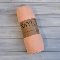 Махрове простирадло на резинці Kayra 90x200 см персикового кольору