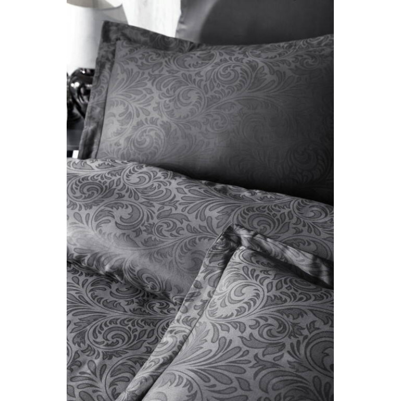 Комплект постільної білизни First Choice Jacquard Satin графіт