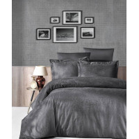 Комплект постільної білизни First Choice Jacquard Satin євро графіт