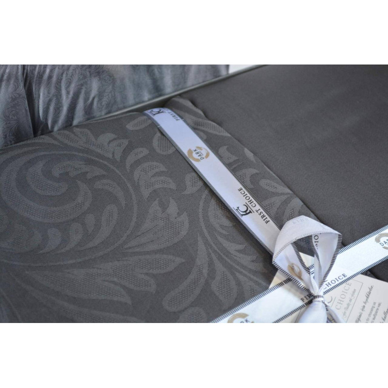 Комплект постільної білизни First Choice Jacquard Satin графіт