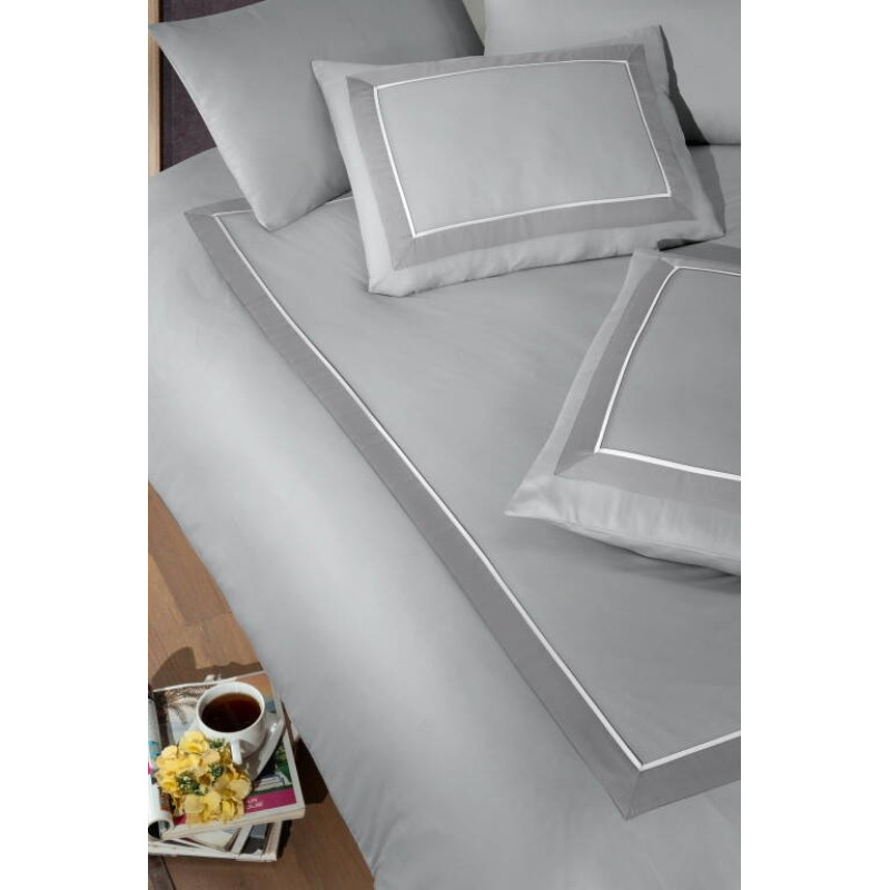 Комплект постільної білизни First Choice Deluxe Satin євро сірий