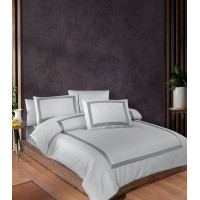 Комплект постільної білизни First Choice Deluxe Satin євро сірий