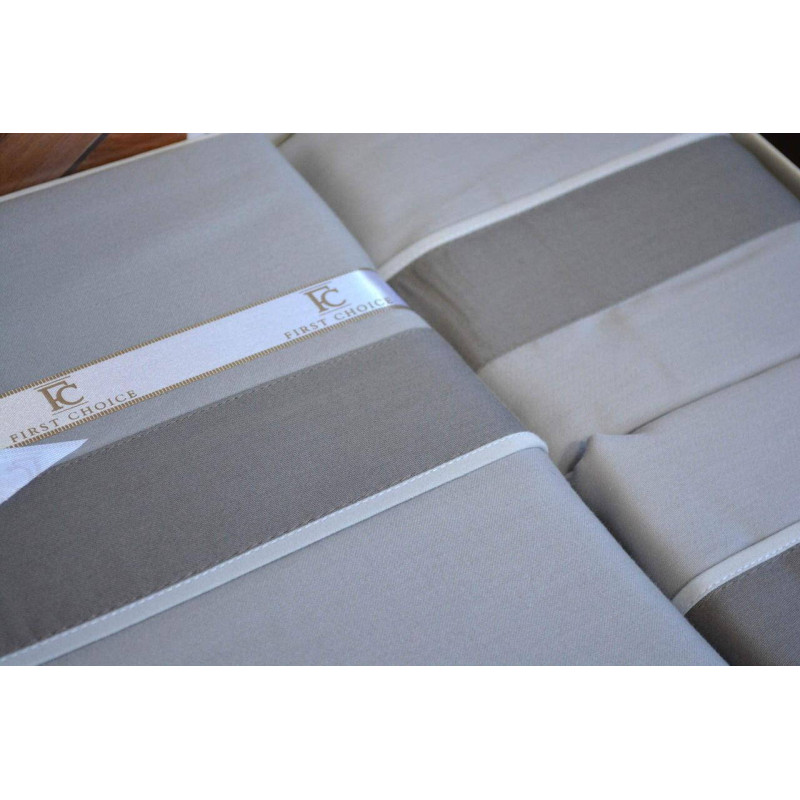 Комплект постільної білизни First Choice Deluxe Satin євро сірий