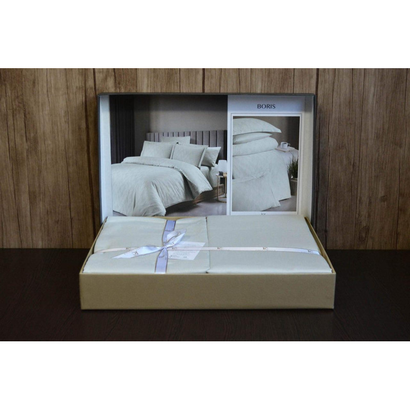 Комплект постільної білизни First Choice Jacquard Satin бежевий