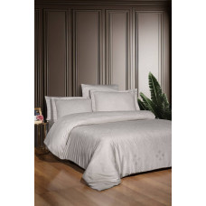 Комплект постільної білизни First Choice Jacquard Satin євро бежевий