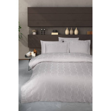 Комплект постільної білизни First Choice Jacquard Satin євро бежевий
