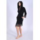 Жіночий велюровий халат Nusa 0483 з капюшоном та мереживом