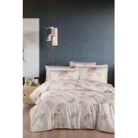 Комплект постільної білизни First Choice Sofira Beige, сатин, 1.5-спальний