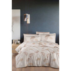 Комплект постільної білизни First Choice Sofira Beige, сатин, 1.5-спальний